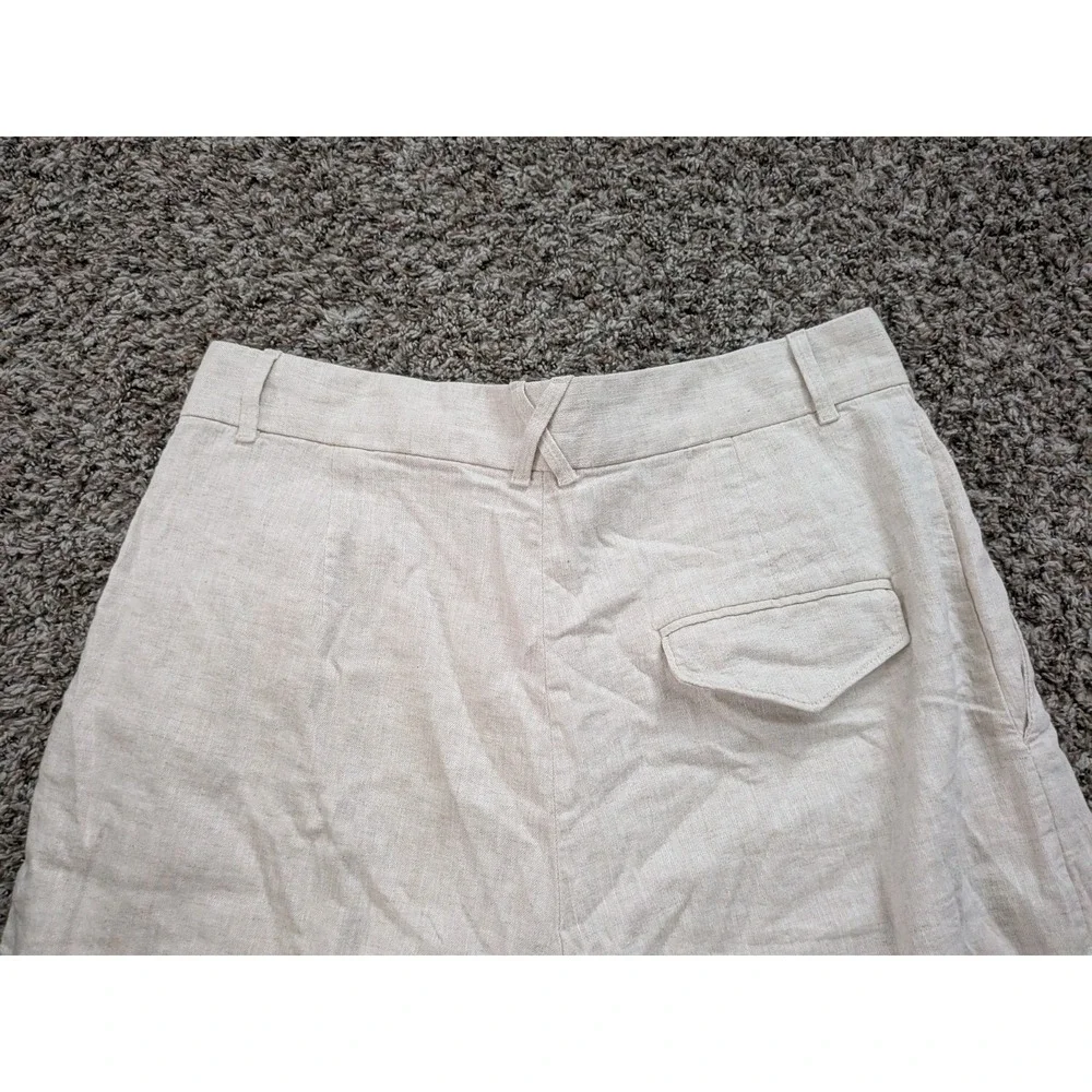 Banana‎ Republic Linen Blend Wide Leg High Waist Paints Women's Size 12 Beige